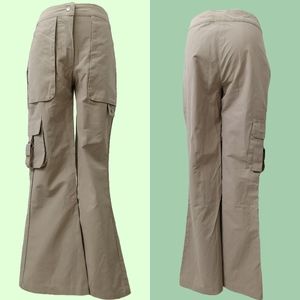 khaki high waist cargo pants